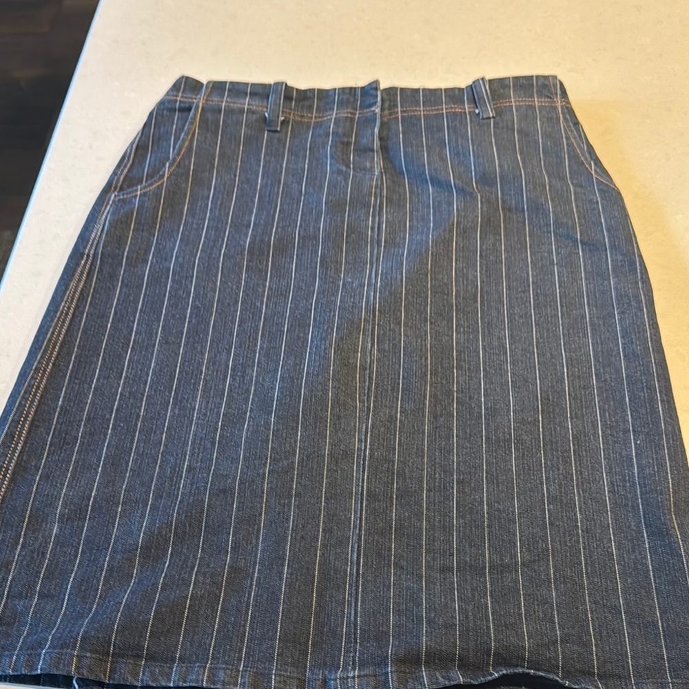 Blue A-Line Knee-Length Skirt for Work